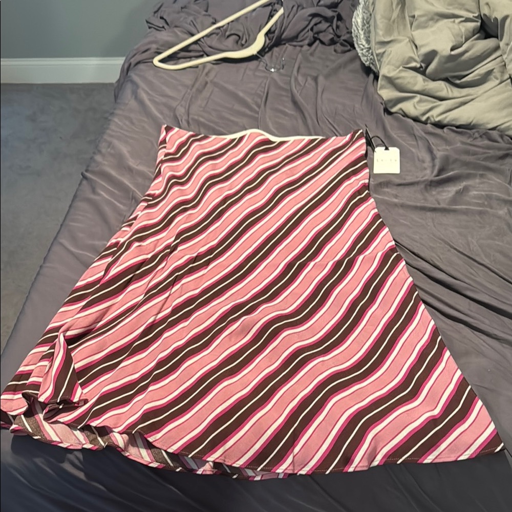 Striped Pink and Brown Women's Skirt